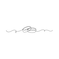 Diamond Ring Continuous Line Illustration, Wedding Ring continuous line drawing with color shapes, Wedding Ring, Diamond Ring Continuous Line Icon, Wedding rings in cartoon, doodle style