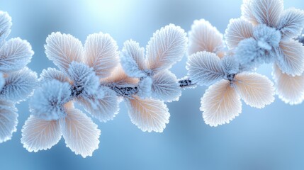 Trees covered by heavy snow in winter forest