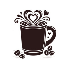 Heart in a Mug Vector art Isolated Illustration
