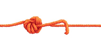 Orange rope tied in a complex knot illustration