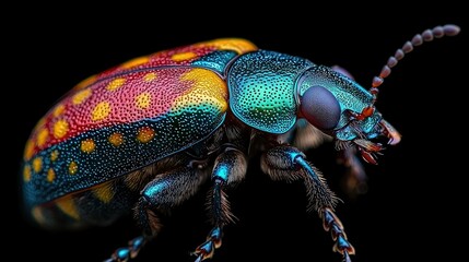 Fototapeta premium Vibrant Jewel Beetle Close Up Macro Photograph