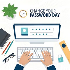 Change your password day celebration design
