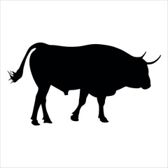 Black Bull Silhouette vector illustration