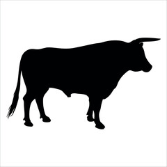 Black Bull Silhouette vector illustration