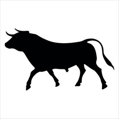 Black Bull Silhouette vector illustration