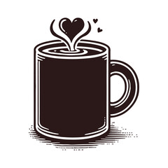 Heart in a Mug Vector art Isolated Illustration