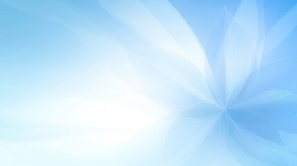 Abstract light blue floral background with soft, glowing petals.