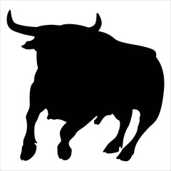 Black Bull Silhouette vector illustration