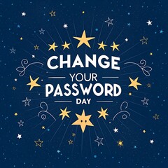 Fototapeta premium Change your password day celebration design