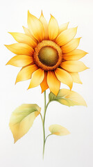 Naklejka premium Vibrant yellow sunflower blooms on a soft backdrop, showcasing artistic brush techniques