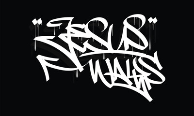 
JESUS WAYS graffiti tag style design