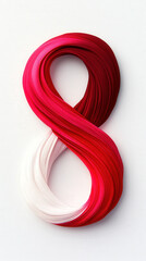 Swirling pink and red hues create a dynamic and colorful representation of the number eight