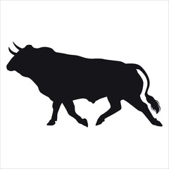 Black Bull Silhouette vector illustration