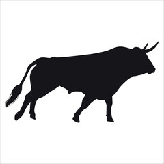 Black Bull Silhouette vector illustration