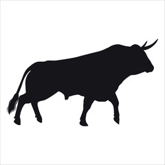 Black Bull Silhouette vector illustration