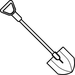 Clean Shovel Line Art for Design