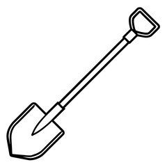 Clean Shovel Line Art for Design