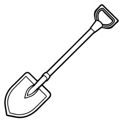 Clean Shovel Line Art for Design