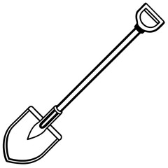 Clean Shovel Line Art for Design