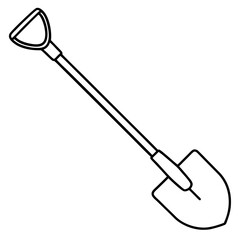 Clean Shovel Line Art for Design