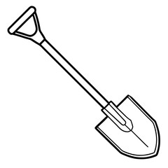 Clean Shovel Line Art for Design