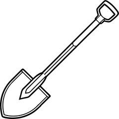 Clean Shovel Line Art for Design