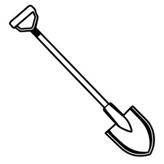Clean Shovel Line Art for Design