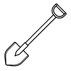 Clean Shovel Line Art for Design