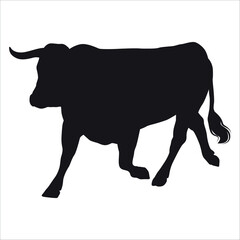 Black Bull Silhouette vector illustration