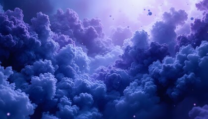 Fototapeta premium Abstract ink clouds create a dreamy, serene landscape - symbolizes peace and imagination - suitable for web design, book covers, and meditation backgrounds