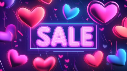 Fototapeta premium Valentine's Day Sale Heartbeat