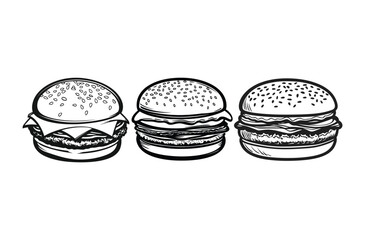 Hamburger Vector silhouette design