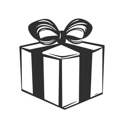 Logo gift icon simple shapes vector graphic