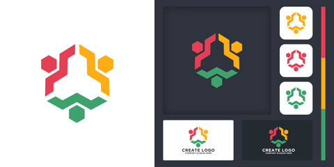 community logo use hexagon concept