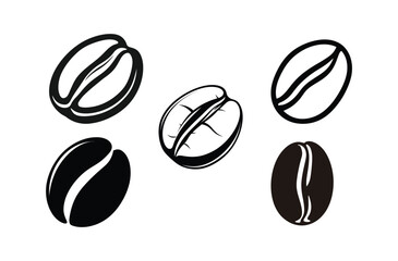 Coffee beans Vector silhouette design