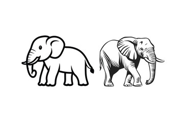 Elephant illustration Vector silhouette design