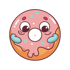 doughnut emoji vector icon, doughnut emoji vector illustration - simple illustration of doughnut emoji, perfect for logos,and doughnut emoji -themed designs.