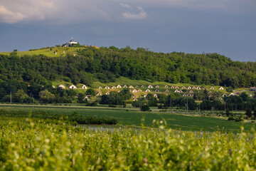 Fototapeta premium Traditional wine cellars (Gombos-hegyi pincesor) in Hercegkut, UNESCO site, Great Plain, North Hungary