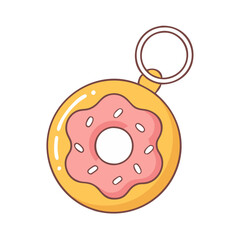 doughnut keychain vector icon, doughnut keychain vector illustration - simple illustration of doughnut keychain, perfect for logos,and doughnut keychain -themed designs.