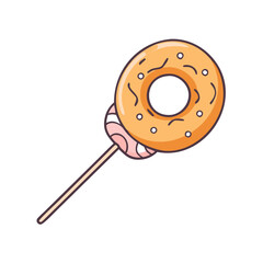 doughnut on a skewer vector icon, doughnut on a skewer vector illustration - simple illustration of doughnut on a skewer, perfect for logos,and doughnut on a skewer -themed designs.