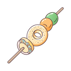 doughnut on a skewer vector icon, doughnut on a skewer vector illustration - simple illustration of doughnut on a skewer, perfect for logos,and doughnut on a skewer -themed designs.