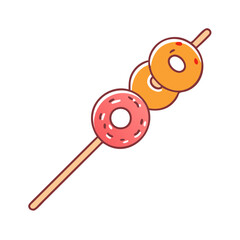 doughnut on a skewer vector icon, doughnut on a skewer vector illustration - simple illustration of doughnut on a skewer, perfect for logos,and doughnut on a skewer -themed designs.