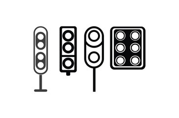 Traffic lights Vector Silhouette Design