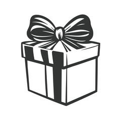 Logo gift icon simple shapes vector graphic