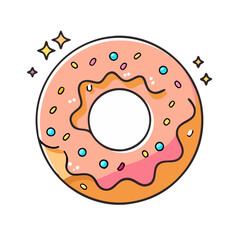 doughnut with glitter vector icon, doughnut with glitter vector illustration - simple illustration of doughnut with glitter, perfect for logos,and doughnut with glitter -themed designs.