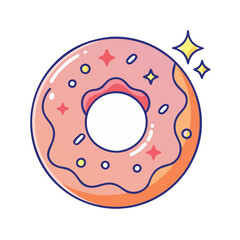 doughnut with sparkles vector icon, doughnut with sparkles vector illustration - simple illustration of doughnut with sparkles, perfect for logos,and doughnut with sparkles -themed designs.