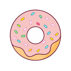 doughnut with sprinkles vector icon, doughnut with sprinkles vector illustration - simple illustration of doughnut with sprinkles, perfect for logos,and doughnut with sprinkles -themed designs.