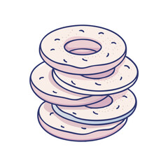 stack of doughnuts vector icon, stack of doughnuts vector illustration - simple illustration of stack of doughnuts, perfect for logos,and stack of doughnuts -themed designs.