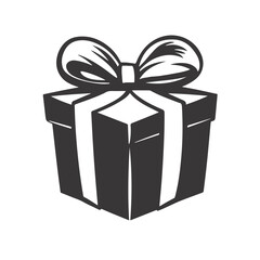 Logo gift icon simple shapes vector graphic