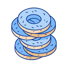 stack of doughnuts vector icon, stack of doughnuts vector illustration - simple illustration of stack of doughnuts, perfect for logos,and stack of doughnuts -themed designs.